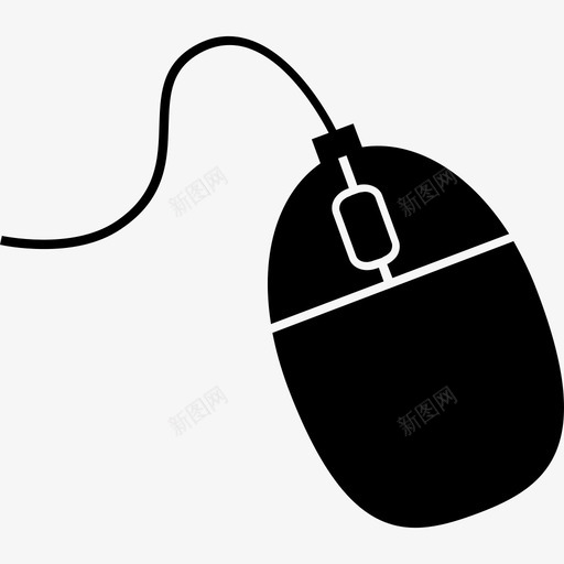 带绳鼠标电脑家居用品图标svg_新图网 https://ixintu.com 家居用品 带绳鼠标 电脑