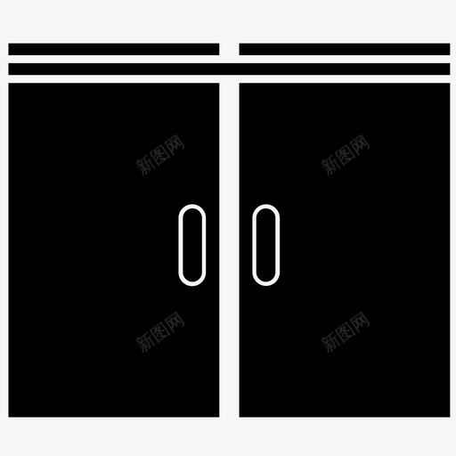 滑动门入口玻璃图标svg_新图网 https://ixintu.com 入口 滑动门 玻璃 玻璃门 自动门