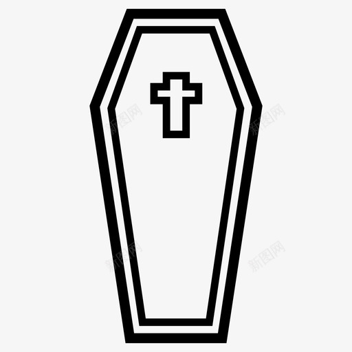 棺材盒子墓地图标svg_新图网 https://ixintu.com 万圣节 十字架 十字棺 墓地 棺材 死亡 盒子 西方棺材