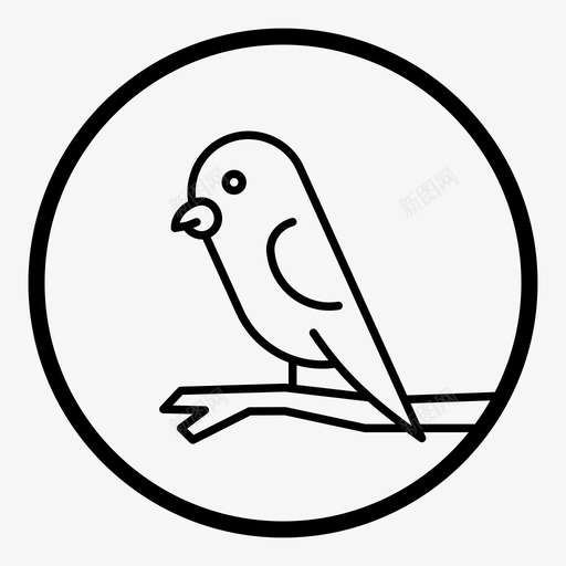鸟动物树枝图标svg_新图网 https://ixintu.com 动物 树枝 栖木 森林 野营圈轮廓 鸟