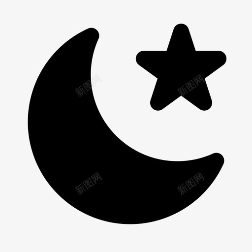 夜晚大气预报图标svg_新图网 https://ixintu.com 夜晚 大气 大气状况 天气 星星 月亮 预报