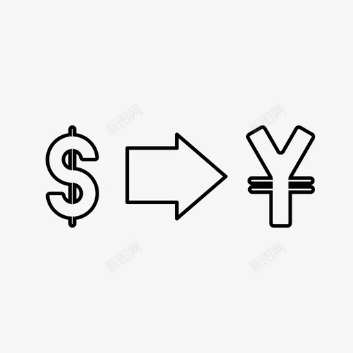 贸易货币美元图标svg_新图网 https://ixintu.com 日元 美元 股票市场 货币 贸易