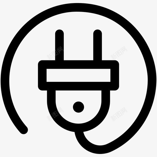电源插头插件插头连接器图标svg_新图网 https://ixintu.com 互联网可爱的图标 墙壁 插件 插头连接器 插座 电源插头 电线 能源