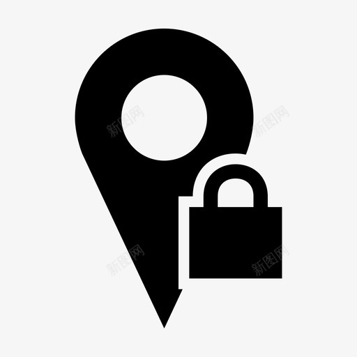 位置锁1方向图标svg_新图网 https://ixintu.com 1 位置标记 位置锁 地图位置 地图点 地图销 挂锁 方向