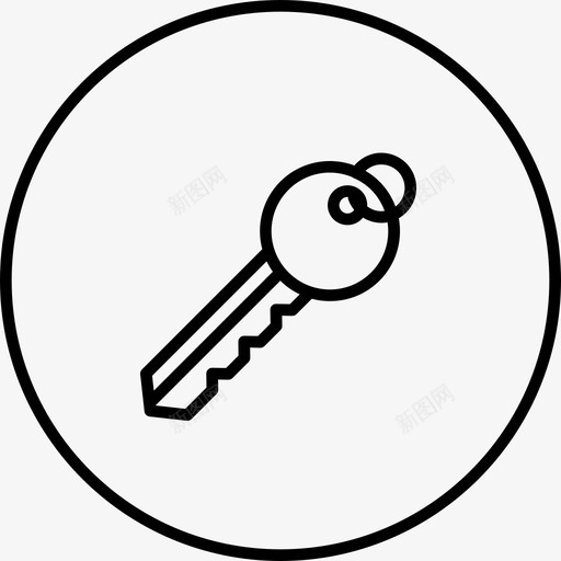 钥匙家锁图标svg_新图网 https://ixintu.com 安全 家 房地产圆线 财产 钥匙 锁