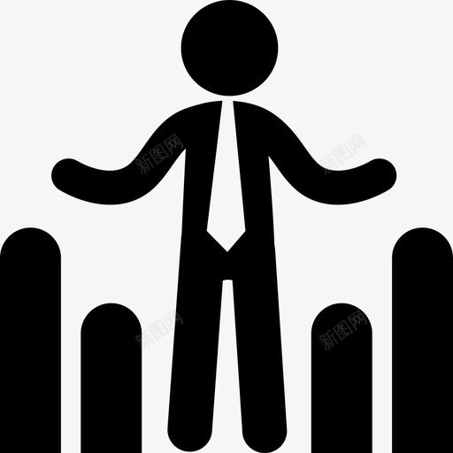 商人站在统计图表商人图标svg_新图网 https://ixintu.com 商人 商人站在统计图表