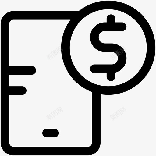 移动货币1美元图标svg_新图网 https://ixintu.com 1 在线商务 在线工作 在线货币 移动货币 美元 金融和支付可爱的图标