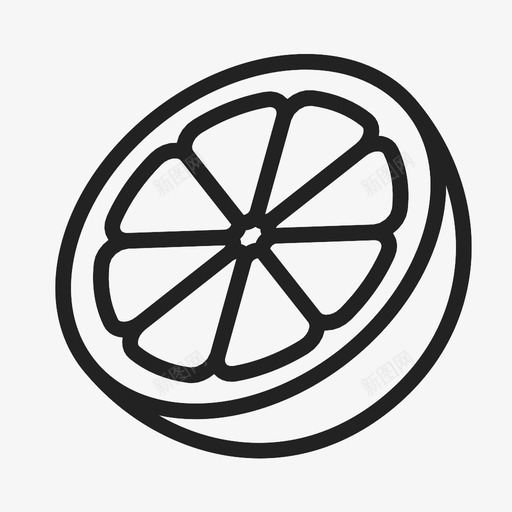 橙子水果一半图标svg_新图网 https://ixintu.com 一半 切片 果汁 橙子 水果