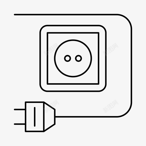 电插座电能图标svg_新图网 https://ixintu.com 光 家 电 电插座 能