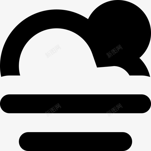雾多云天气预报图标svg_新图网 https://ixintu.com 多云 天气 天气预报 太阳 雾