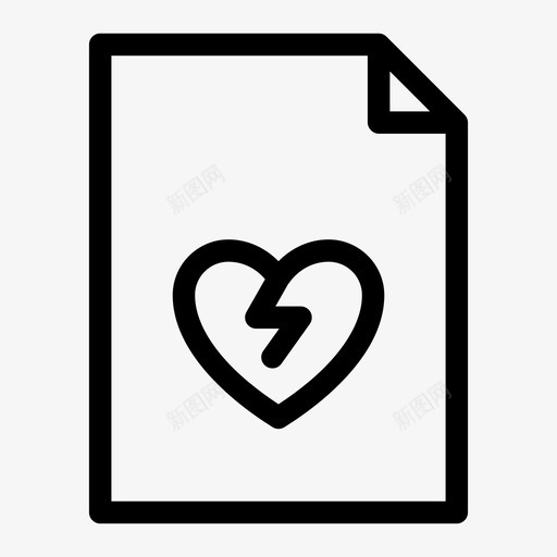 页面中断文档图标svg_新图网 https://ixintu.com 中断 心脏 文档 表格 页面 页面心碎