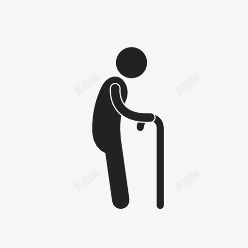 老人父亲爷爷图标svg_新图网 https://ixintu.com 棍子 父亲 爷爷 老人