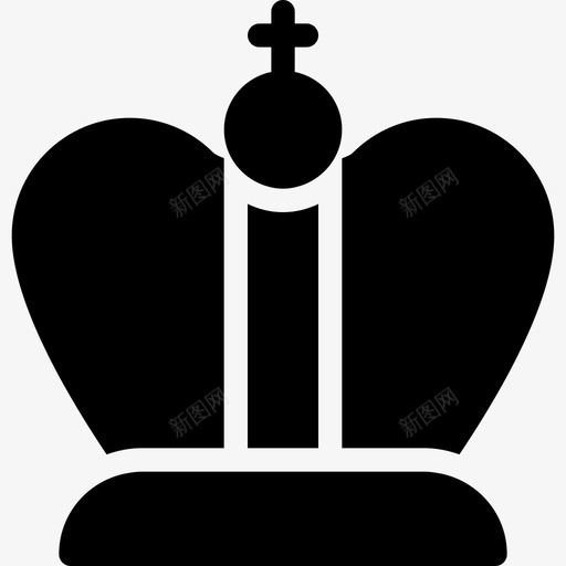 国王国际象棋王冠图标svg_新图网 https://ixintu.com 下棋 国王 国际象棋 游戏 王冠 象棋实心图标