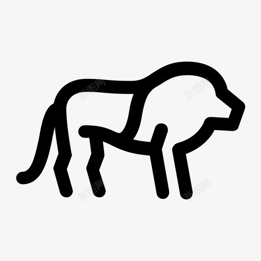 狮子大猫国王图标svg_新图网 https://ixintu.com 动物 国王 大猫 狮子 鬃毛