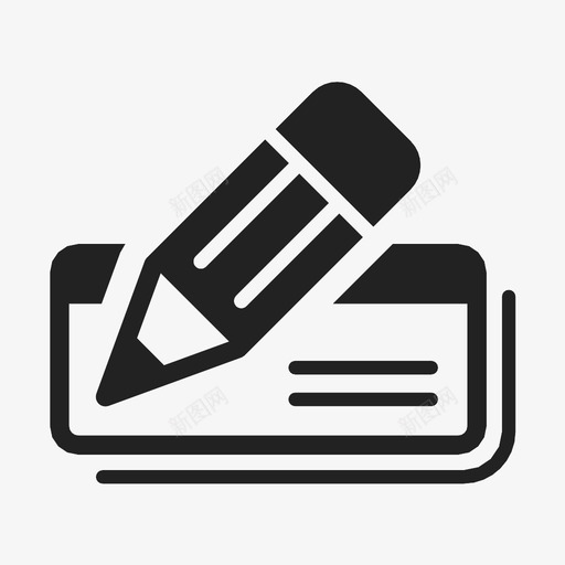 支票银行钱图标svg_新图网 https://ixintu.com 支票 笔 签 纸 钱 银行