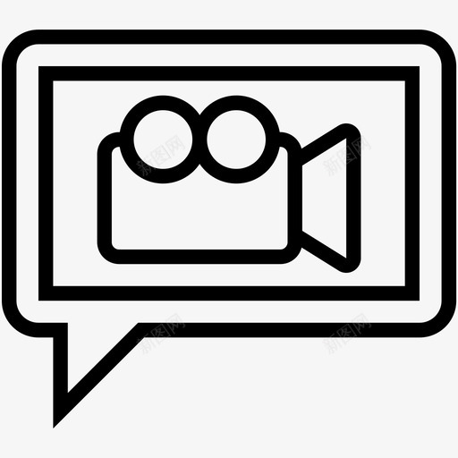 视频信息聊天泡泡多媒体图标svg_新图网 https://ixintu.com 多媒体 多媒体信息 摄像机 数字营销线图标 聊天泡泡 视频信息