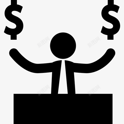 拿着钞票的商人人商人图标svg_新图网 https://ixintu.com 人 商人 拿着钞票的商人