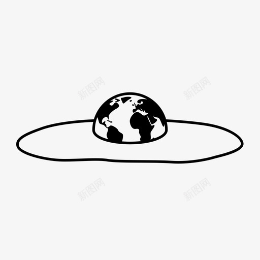 融化的地球气候变化煎蛋图标svg_新图网 https://ixintu.com 地球收集 气候变化 煎蛋 融化 融化的地球