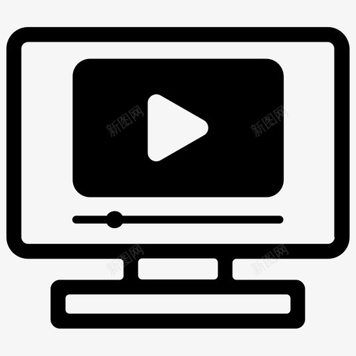 媒体播放器显示器视频播放器图标svg_新图网 https://ixintu.com 媒体播放器 显示器 网络播放器 视频播放器