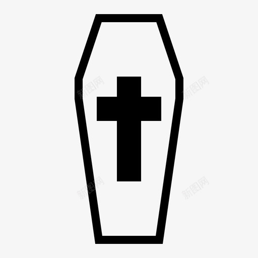 棺材墓地死人图标svg_新图网 https://ixintu.com 十字棺 墓地 棺材 死亡 死人 西方棺材