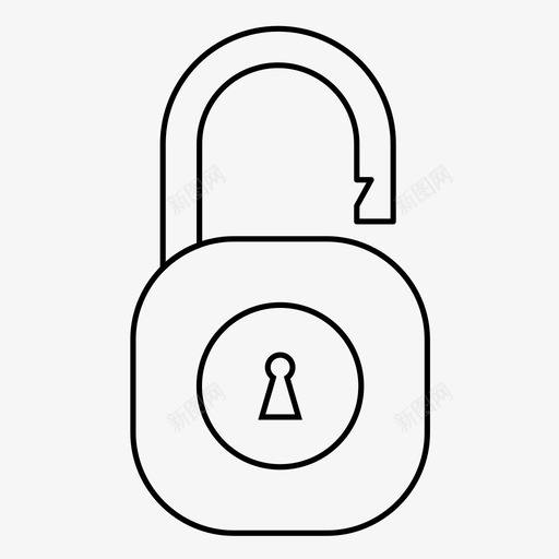 钥匙锁打开密码安全图标svg_新图网 https://ixintu.com 安全 密码 解锁 钥匙锁打开 锁细线