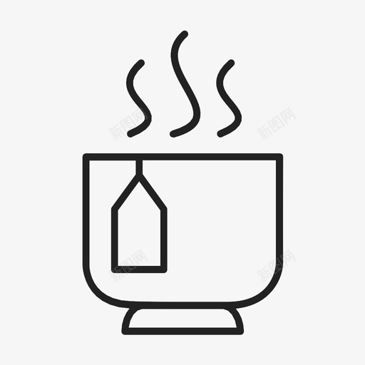 茶杯热饮茶包图标svg_新图网 https://ixintu.com 热饮 茶包 茶杯