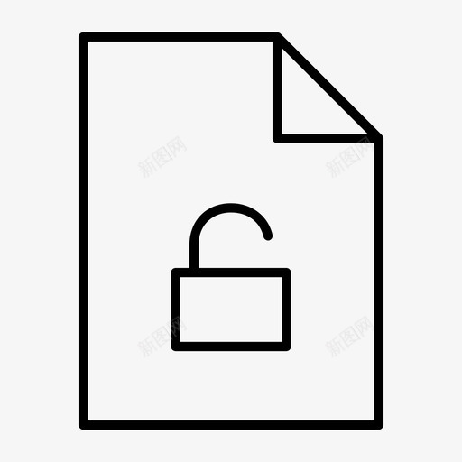 解锁文件文档页面文件纸张文件图标svg_新图网 https://ixintu.com 纸张 纸张工作 纸张文件 解锁文件文档 页面文件