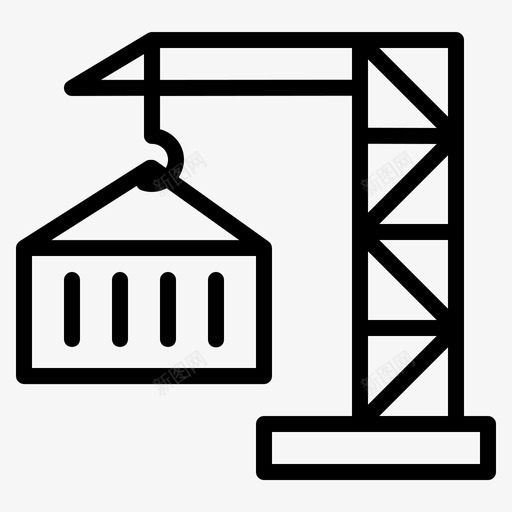 起重机集装箱出口图标svg_新图网 https://ixintu.com 出口 物流配送 起重 起重机 运输 集装箱