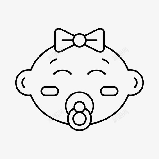 小女孩孩子婴儿图标svg_新图网 https://ixintu.com 婴儿 孩子 小女孩