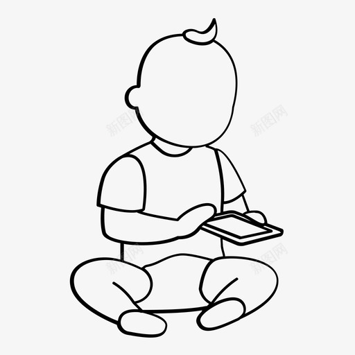 智能手机儿童科技图标svg_新图网 https://ixintu.com 儿童 婴儿轮廓 幼儿 智能手机 科技
