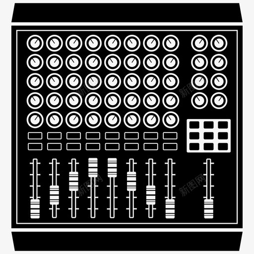 midi混音器1akai图标svg_新图网 https://ixintu.com 1 akai midi控制器 midi混音器 录音室 录音室设备粗体 音乐制作