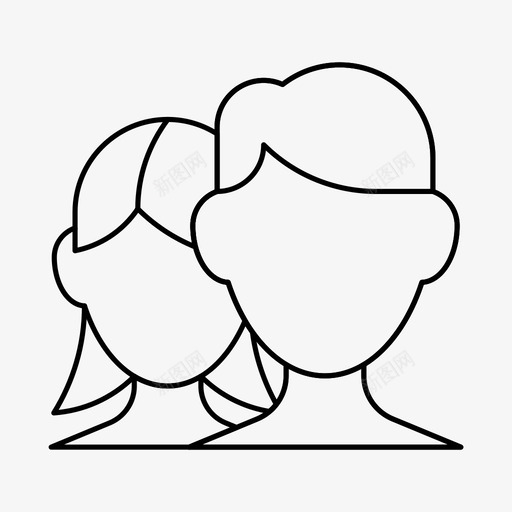 结对约会朋友图标svg_新图网 https://ixintu.com 朋友 爱情 用户 用户头像 约会 结对