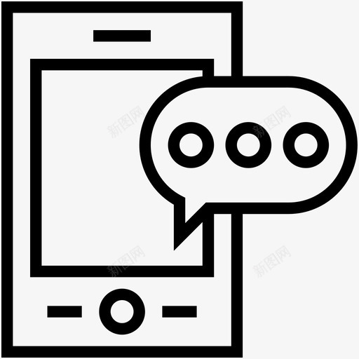 手机短信聊天泡泡智能手机图标svg_新图网 https://ixintu.com 应用 手机 手机短信 智能手机 聊天泡泡 通讯 项目管理线图标