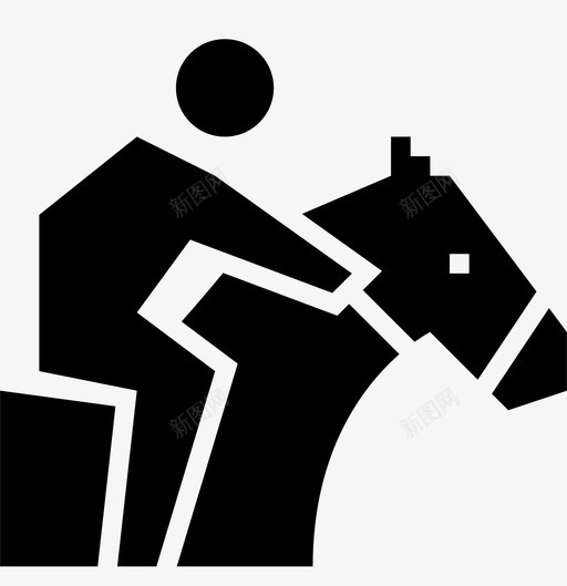 骑马马骑手图标svg_新图网 https://ixintu.com 人类象形文字 马 骑手 骑马