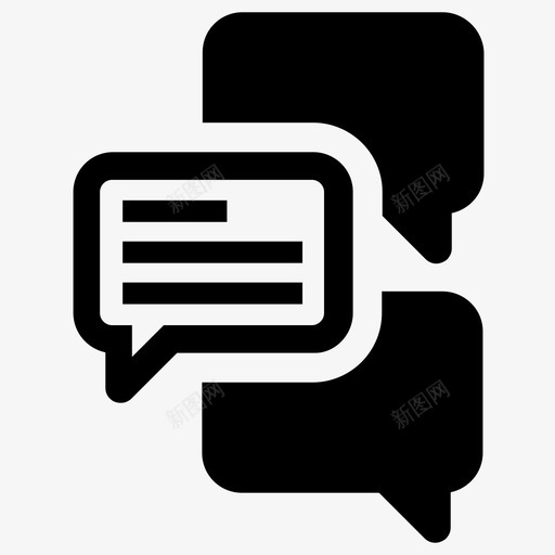 聊天交流小组对话图标svg_新图网 https://ixintu.com 交流 信息 小组对话 短信 聊天 通讯第五卷