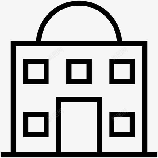 博物馆穹顶建筑画廊图标svg_新图网 https://ixintu.com 博物馆 图书馆 房地产 用户界面轮廓图标 画廊 穹顶建筑