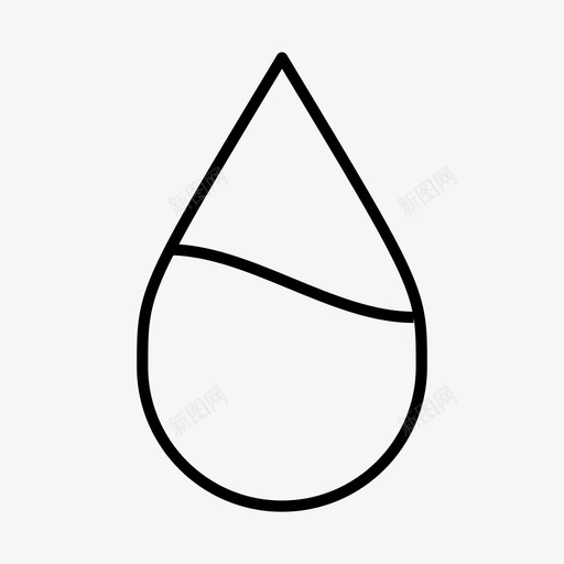 水滴波半满线图标svg_新图网 https://ixintu.com 半满 水位 水滴 水滴波 线