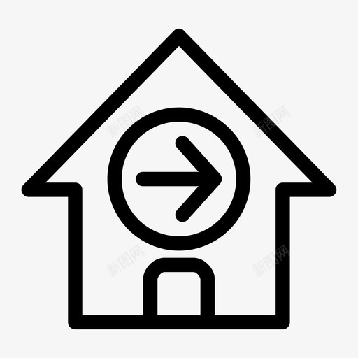 向前的房子箭头圆圈图标svg_新图网 https://ixintu.com 向前的房子 圆圈 家 箭头