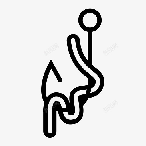 钩上虫饵钓鱼图标svg_新图网 https://ixintu.com 美味的钓鱼 诱饵 钓鱼 钩上虫 饵