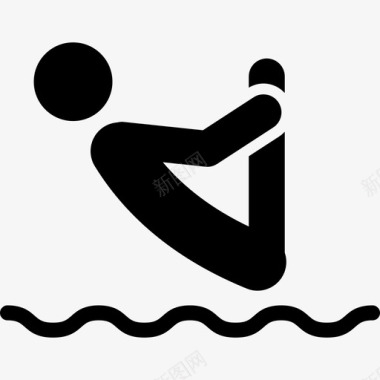 男子侧影跳跃倒向水上运动体育图标图标