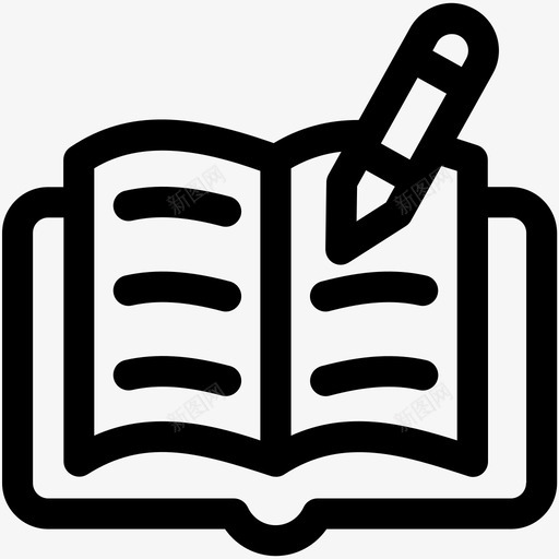 书文本学习图标svg_新图网 https://ixintu.com 书 写 学习 学校和教育可爱的图标 故事 教育 文本 章 笔 笔记 阅读