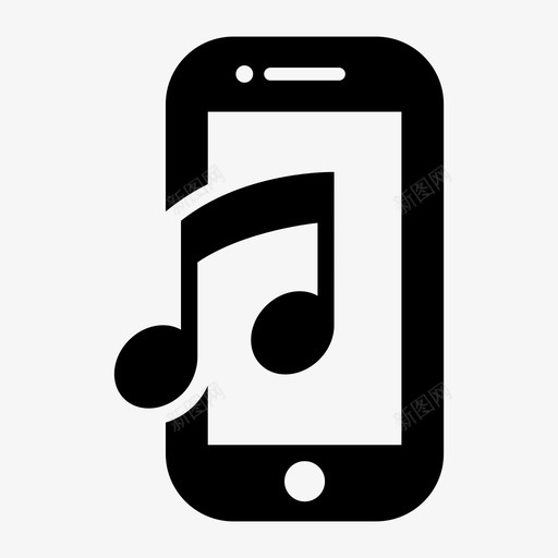 智能手机音乐音符手机铃声图标svg_新图网 https://ixintu.com iphone音频 听歌 手机铃声 智能手机音乐 音符