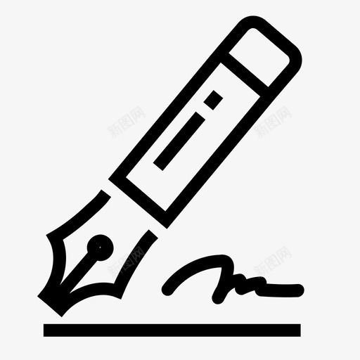 签名姓名首字母墨水图标svg_新图网 https://ixintu.com 书写 墨水 姓名首字母 笔 笔尖 签名 纸 财务