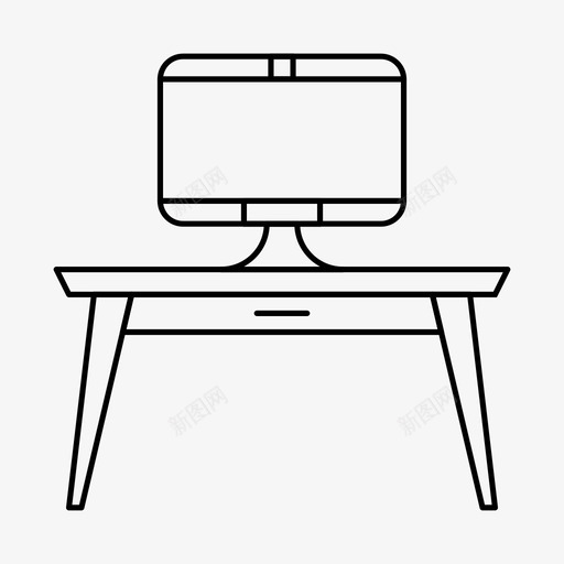 工作场所办公桌家具图标svg_新图网 https://ixintu.com imac 办公桌 家具 工作场所 桌子