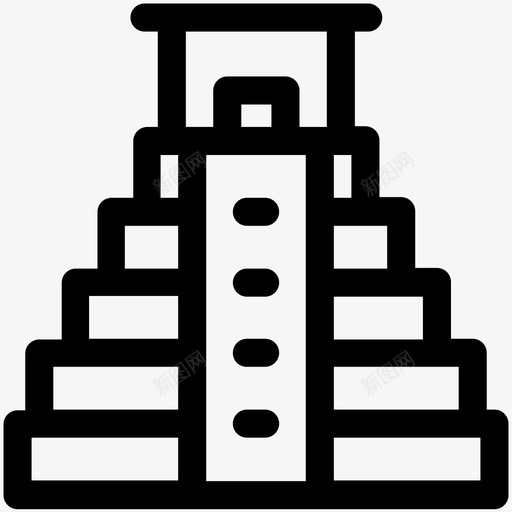 玛雅金字塔地标墨西哥图标svg_新图网 https://ixintu.com 名胜古迹 地标 墨西哥 旅游可爱的图标 玛雅金字塔 纪念碑