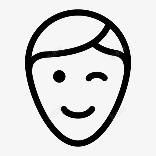 眨眼脸调情图标svg_新图网 https://ixintu.com 幽默 微笑 眨眼 脸 脸中等 调情