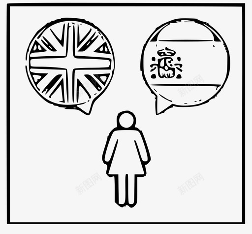 英语西班牙语双语图标svg_新图网 https://ixintu.com 英语西班牙语双语