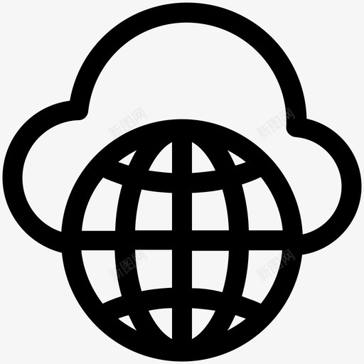 互联网连接云计算地球图标svg_新图网 https://ixintu.com 云计算 云计算可爱的图标 互联网连接 全球网格 地球