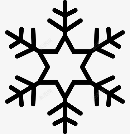 雪花冰冻冰图标svg_新图网 https://ixintu.com 冬天 冰 冰冻 天气和灾害雕文 雪花