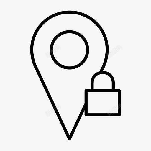 锁定地图pin方向位置图标svg_新图网 https://ixintu.com sea 位置 受保护 地图pin 导航 方向 锁定地图pin